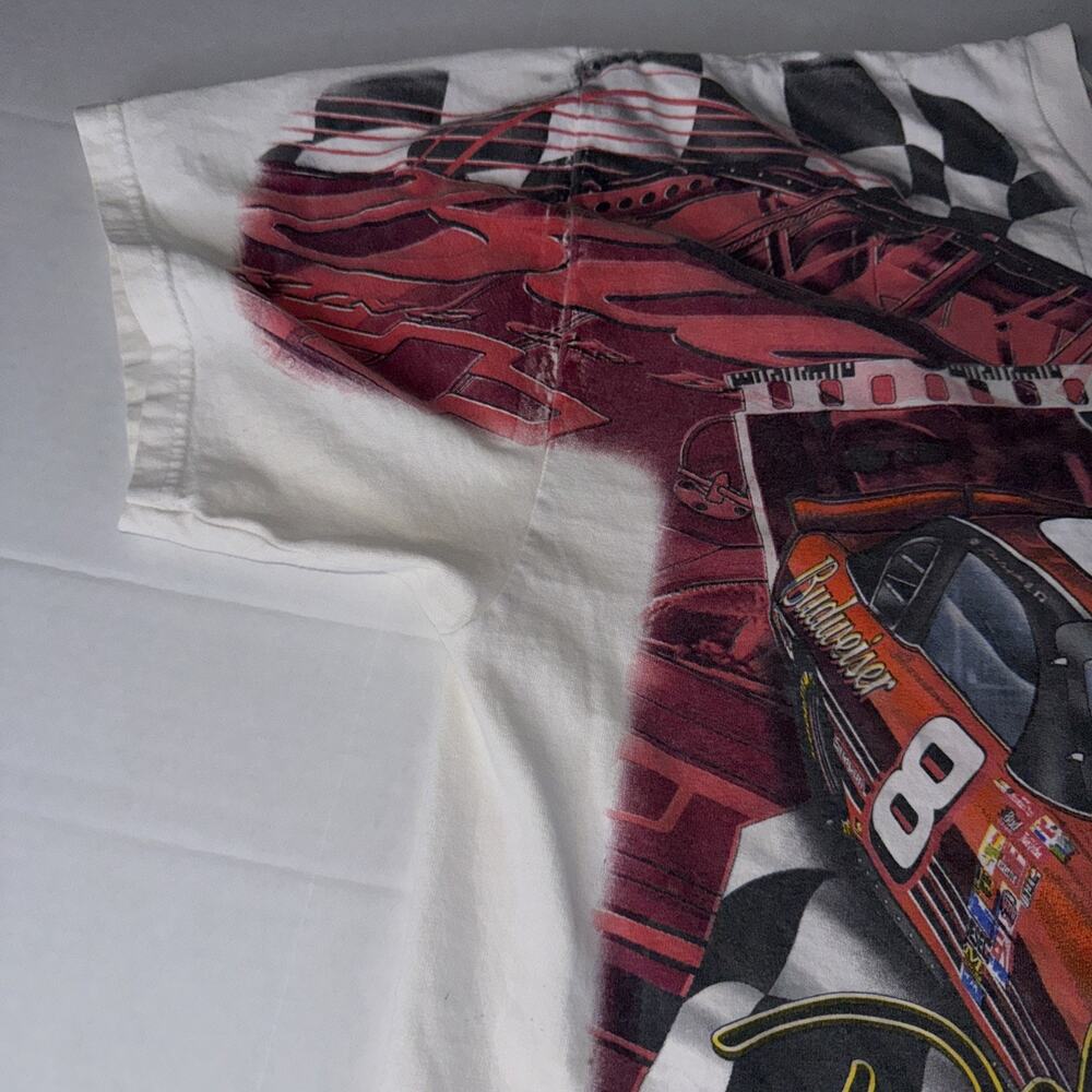Vtg Dale Earnhardt Jr All Over Print Men Sz L Bud Beer REDHOT AOP Chase T-Shirt - Picture 5 of 12